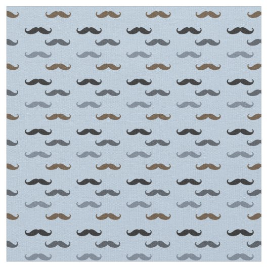 Black Brown Retro Mustaches Stof (Close Up)