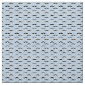 Black Brown Retro Mustaches Stof (Swatch)