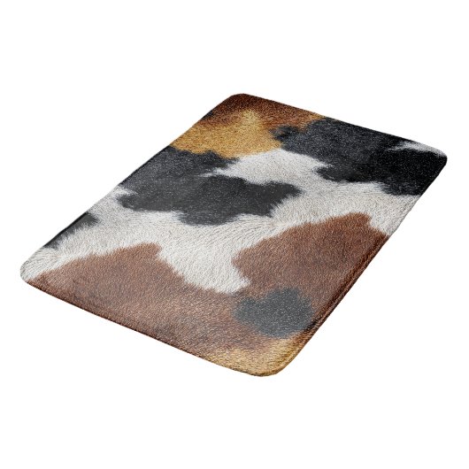 Black, Brown White Cowhide Pattern Badmat (Gekanteld)