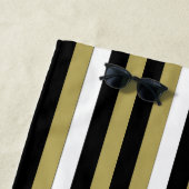 Black Brown White Striped Pattern Elegant Strandlaken (In situ)