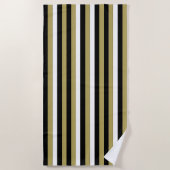 Black Brown White Striped Pattern Elegant Strandlaken (Voorkant)