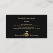 Black Brown Yellow Rustic Picnic Bakery Croissant Visitekaartje (Achterkant)