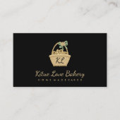 Black Brown Yellow Rustic Picnic Bakery Croissant Visitekaartje (Voorkant)