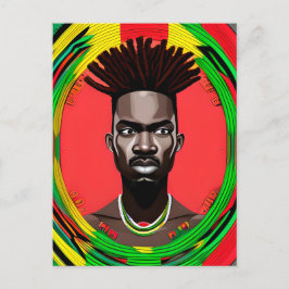 Black Bruh African Man Juneteenth King Briefkaart