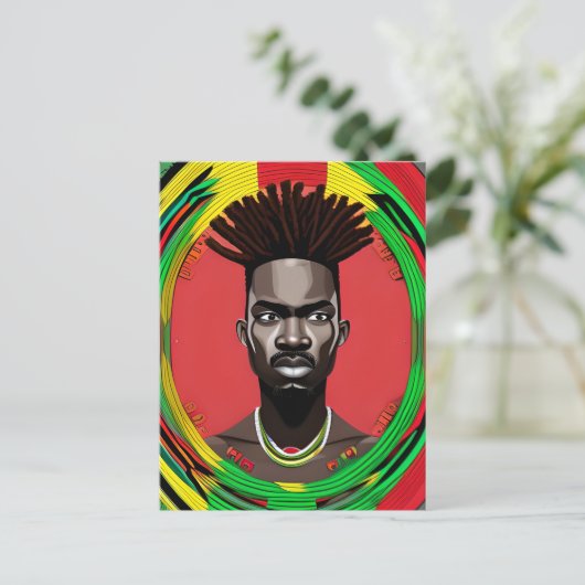 Black Bruh African Man Juneteenth King Briefkaart (Staand voorkant)