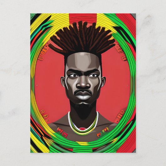 Black Bruh African Man Juneteenth King Briefkaart (Voorkant)