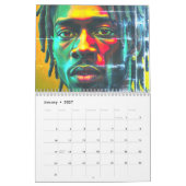 Black Bruh Green met Afgunst Afrika Afro-Man Locs Kalender (Jan 2027)