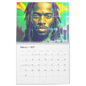 Black Bruh Green met Afgunst Afrika Afro-Man Locs Kalender (Feb 2027)