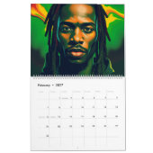 Black Bruh Green met Afgunst Afrika Afro-Man Locs Kalender (Feb 2027)