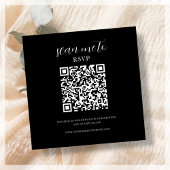 Black | Bruiloft RSVP QR Code Informatiekaartje