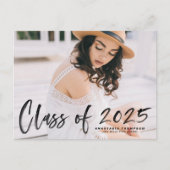 Black Brush Lettering Klas van 2025 Afstuderen Briefkaart (Voorkant)