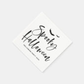 Black Brush Lettering Spooky Halloween Servet (Hoek)
