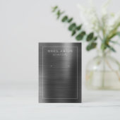 Black Brushed Metal Framed Earring Display Card Visitekaartje (Staand voorkant)