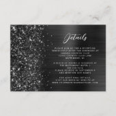 Black Brushed Metal Wedding Details  Informatiekaartje (Voorkant)