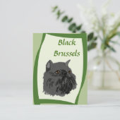 Black Brussels Griffon Briefkaart (Staand voorkant)
