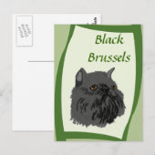 Black Brussels Griffon Briefkaart (Voorkant / Achterkant)
