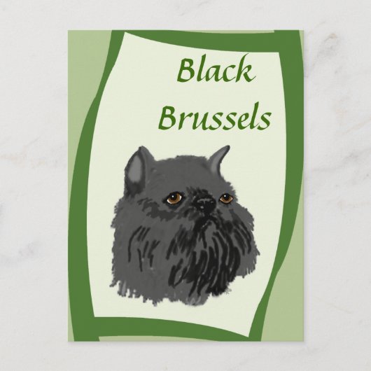 Black Brussels Griffon Briefkaart (Voorkant)