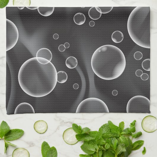 Black Bubbles Kitchen Towel Home Decor Theedoek (Gevouwen)