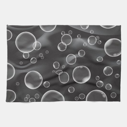 Black Bubbles Kitchen Towel Home Decor Theedoek (Horizontaal)