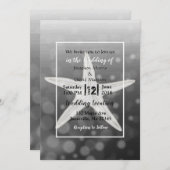 Black Bubbles Starfish Beach Wedding Invitting Kaart (Voorkant / Achterkant)