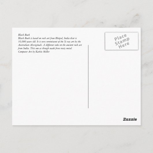 Black Buck - roest Briefkaart (Achterkant)