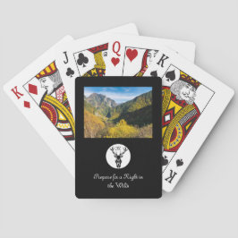 Black Buck Silhouette Monogram w Gepersonaliseerd  Pokerkaarten
