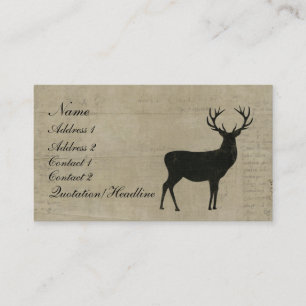Black Buck Silhouette Visitekaartje/Labels Visitekaartje