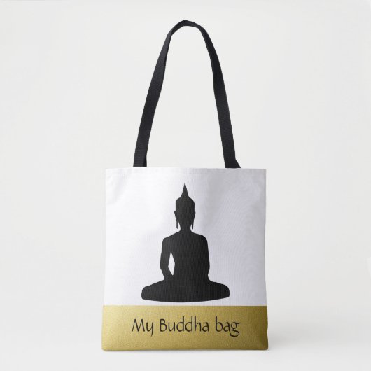 Black Buddha Gold gepersonaliseerd Tote Bag (Voorkant)
