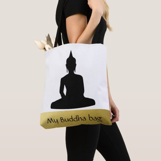 Black Buddha Gold gepersonaliseerd Tote Bag (Dichtbij)