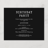 Black Budget 70th Birthday Invitation Flyer (Achterkant)