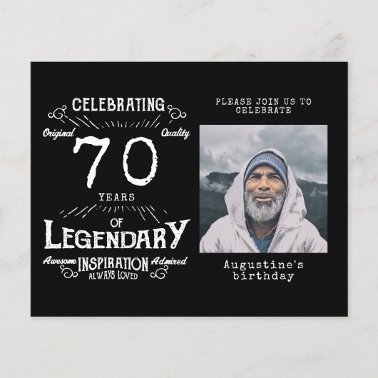 Black Budget 70th Birthday Invitation Flyer (Voorkant)