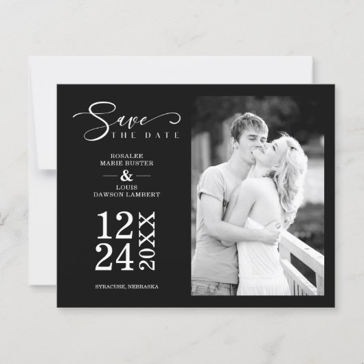 Black Budget Nice Modern Romantic Wedding Photo (Voorkant)