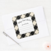 Black Buffalo Check baby shower boek bord Vierkante Sticker (Envelop)