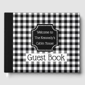 Black Buffalo Check Plaid Welkom in onze hut Gastenboek (Voorkant)