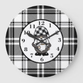 Black Buffalo Plaid Gnome Grote Klok (Voorkant)