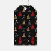 Black Buffalo Plaid Kerstcadeau Tags Cadeaulabel (Achterkant)