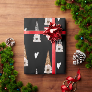 Black Buffalo Plaid kerstkabouter Cadeaupapier