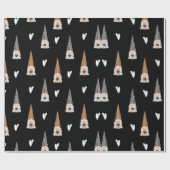 Black Buffalo Plaid kerstkabouter Cadeaupapier (Vlak)