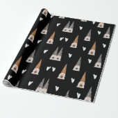 Black Buffalo Plaid kerstkabouter Cadeaupapier (Uitgerold)