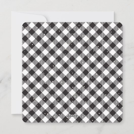 Black Buffalo Plaid Snow Classic Elegant Feestdagenkaart (Achterkant)