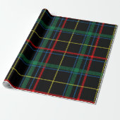 Black Buffalo Plaid Wrapping Paper Cadeaupapier (Uitgerold)