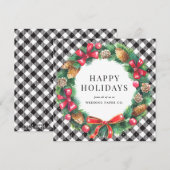 Black Buffalo Plays Waterverf Wreated Business Feestdagenkaart (Voorkant / Achterkant)