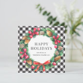 Black Buffalo Plays Waterverf Wreated Business Feestdagenkaart (Staand voorkant)