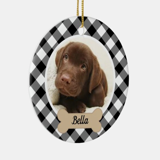 Black Buffalo Pset Custom Puppy Dog Photo Keramisch Ornament (Rechts)