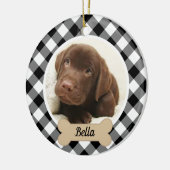 Black Buffalo Pset Custom Puppy Dog Photo Keramisch Ornament (Links)