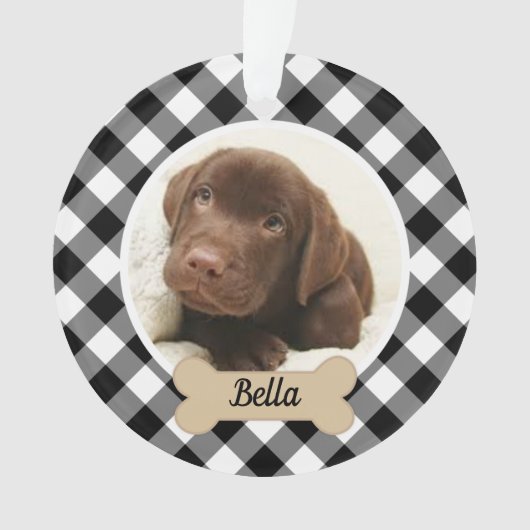Black Buffalo Pset Custom Puppy Dog Photo Ornament (voorkant)