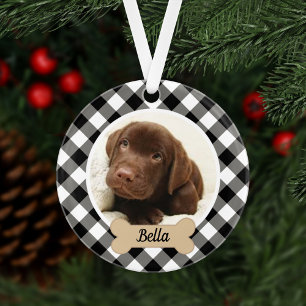 Black Buffalo Pset Custom Puppy Dog Photo Ornament