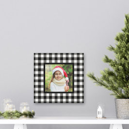 Black Buffalo Pset Farmhouse kerstfoto Canv Canvas Afdruk