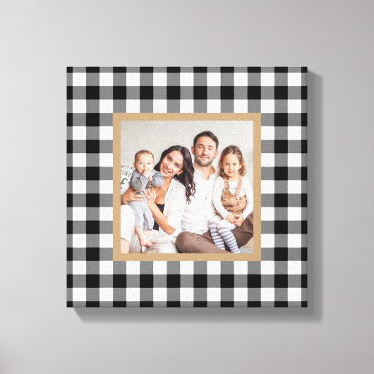 Black Buffalo Pset Farmhouse kerstfoto Canvas Afdruk (Voorkant)