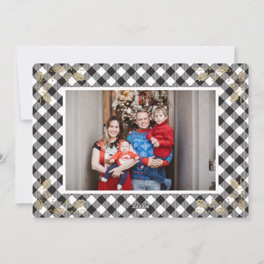 Black  Buffalo Pset-fotokerstkaarten Feestdagenkaart (Achterkant)